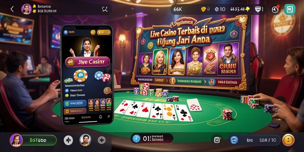 Gameplay menarik dengan dealer langsung di 66K.
