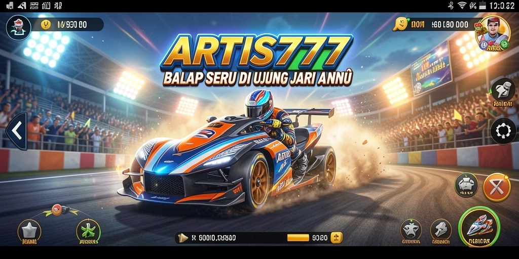 Tampilan gameplay balap yang mendebarkan di ARTIS777.