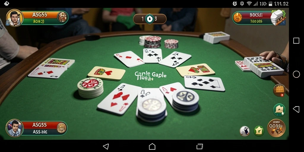 Tampilan gameplay seru dalam ASG55 saat bermain Gaple.