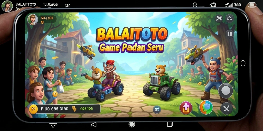 Tampilan gameplay seru dalam BALAITOTO dengan kombinasi warna-warni dan tantangan menarik.