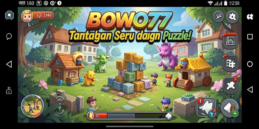 Tampilan utama gameplay <strong>BOWO77</strong> yang menantang dan mengasyikkan.