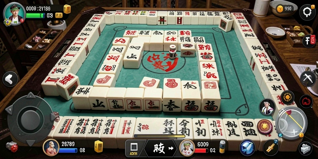 Screenshot gameplay EE789 menampilkan momen seru dalam permainan Mahjong.