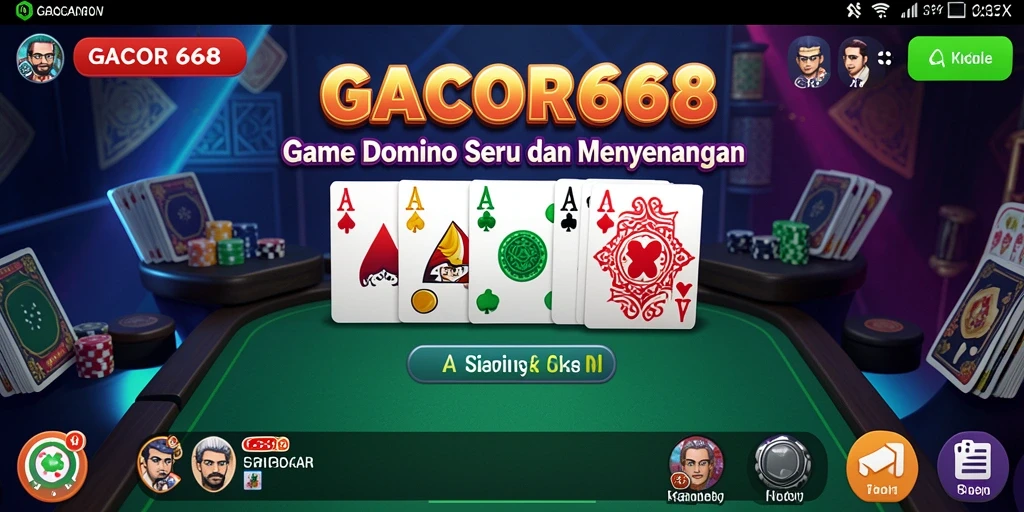 Tampilan gameplay seru dari GACOR668 dengan domino yang menantang.