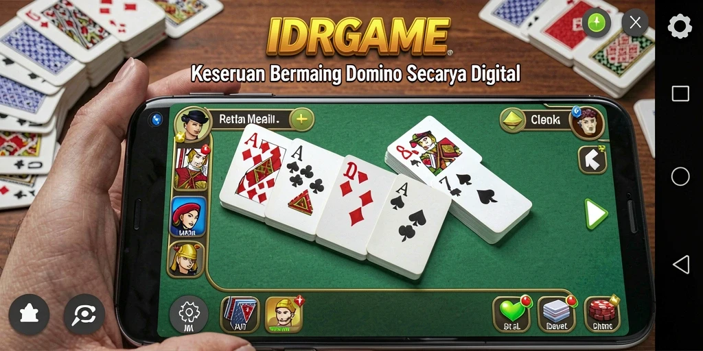 Tampilan gameplay menarik dari IDRGAME yang menggambarkan suasana permainan Domino.