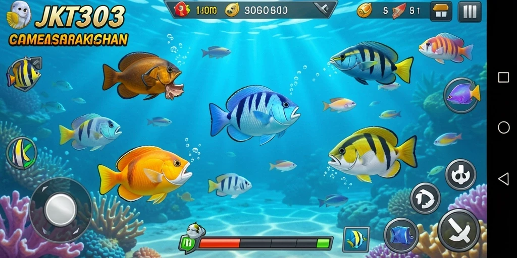 Tampilan gameplay Tembak Ikan yang seru dan menyenangkan.