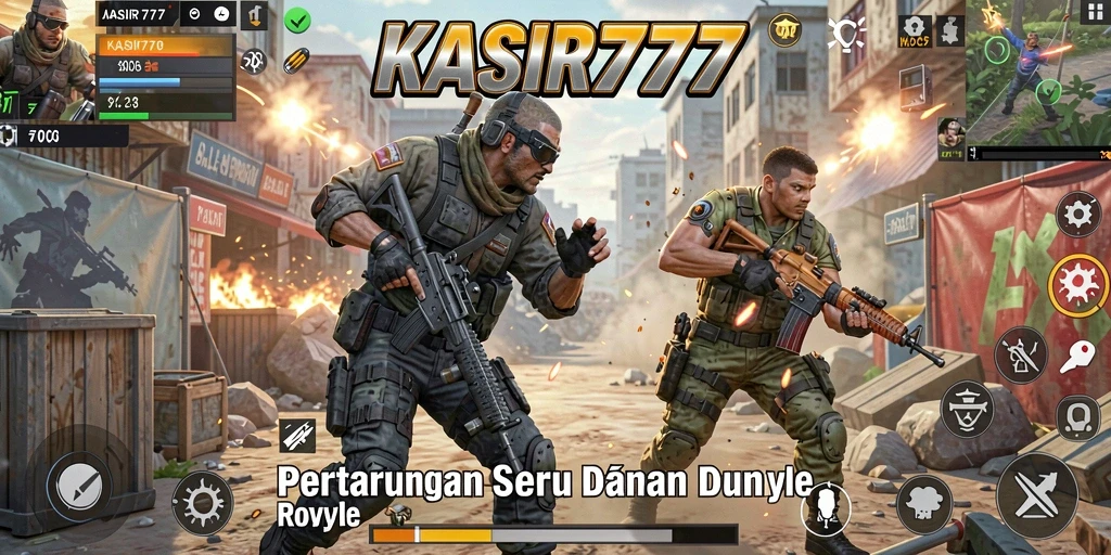 Tampilan gameplay epik di KASIR777 dengan pertarungan Battle Royale yang intens.