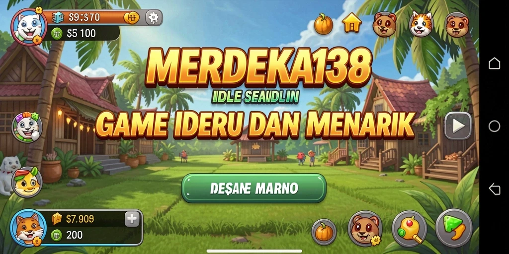 Tangkapan layar gameplay <strong>MERDEKA138</strong> menunjukkan aksi seru dan fitur idle yang menarik.