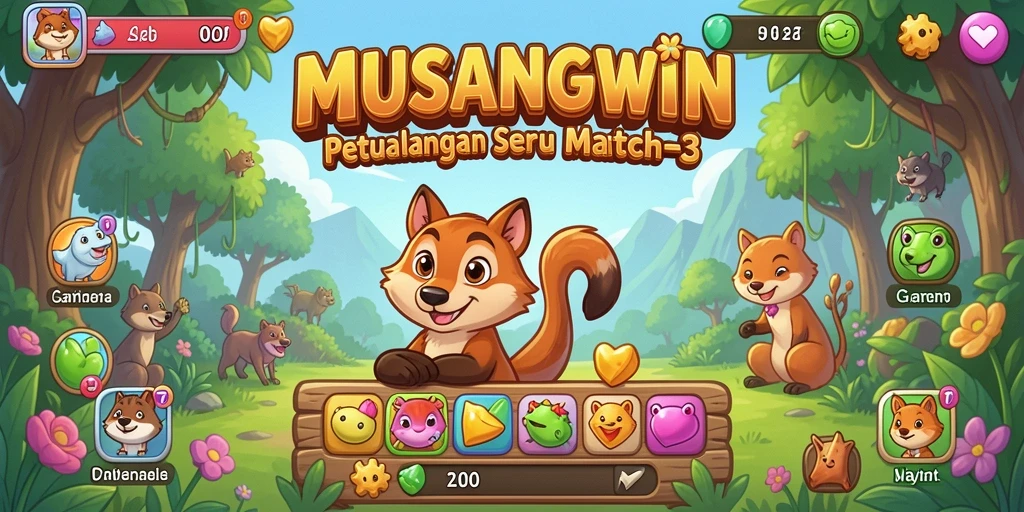 Tampilan gameplay seru dan menantang dalam MUSANGWIN.