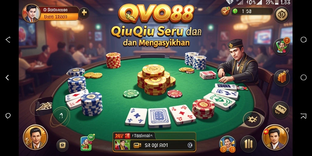 Tangkapan layar utama OVO88 menampilkan aksi seru permainan QiuQiu.