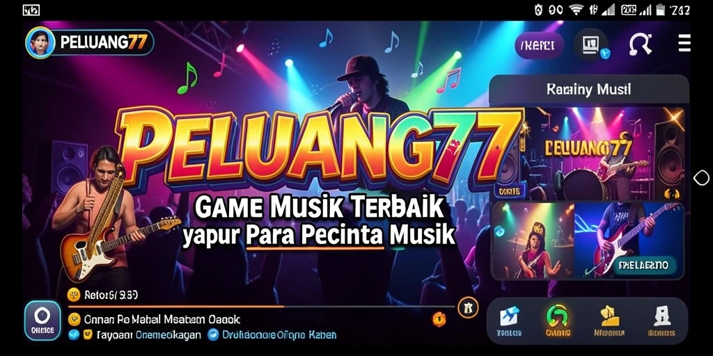 Tampilan gameplay menarik dalam PELUANG77 yang penuh irama musik.