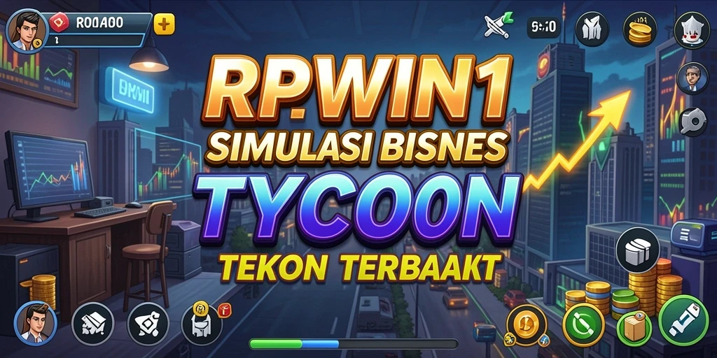 Screenshot gameplay RPWIN1 menunjukkan suasana simulasi bisnis yang menyenangkan.