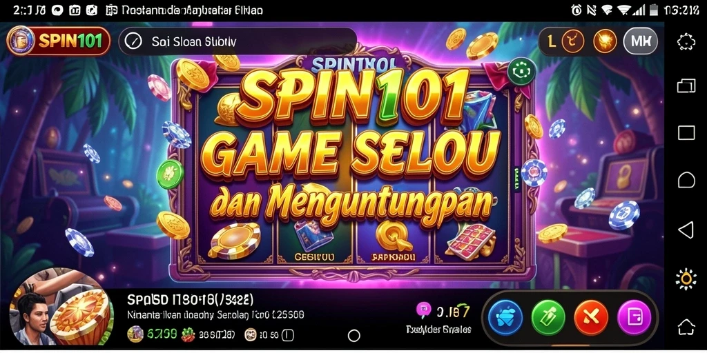 Tampilan gameplay menarik dari SPIN101 dengan gulungan Slot yang menampilkan berbagai simbol.
