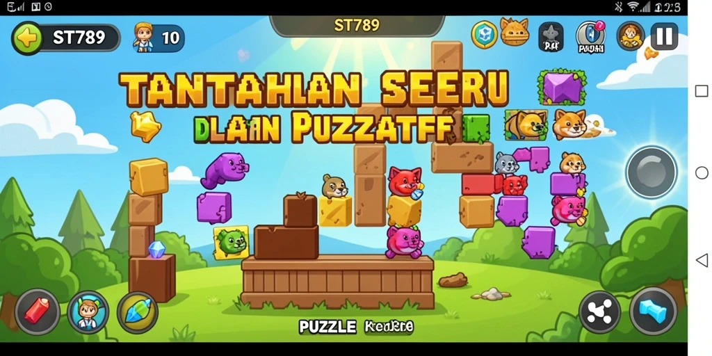 Screenshot gameplay ST789 menunjukkan tantangan puzzle yang menarik.